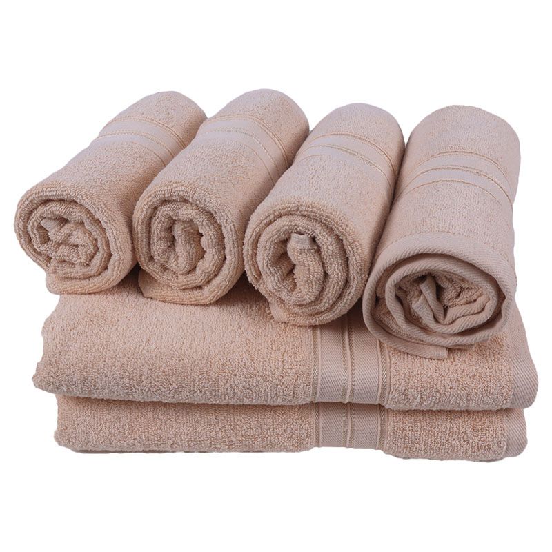 BYFT - Home Trendy Hand Towel 4pcs and Bath Towel 2pcs - Cream