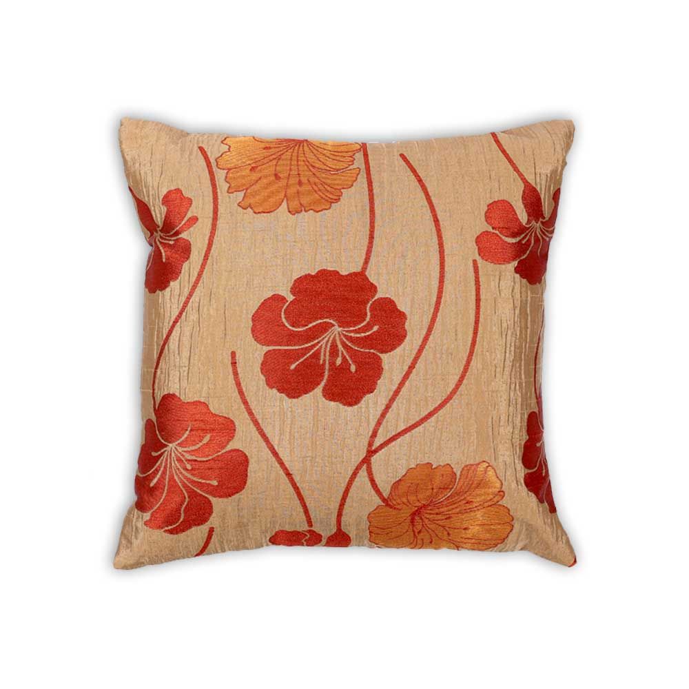 BYFT - Sun-Kissed Hibiscus Decorative Cushion Cover - Pale Gold - 2pcs