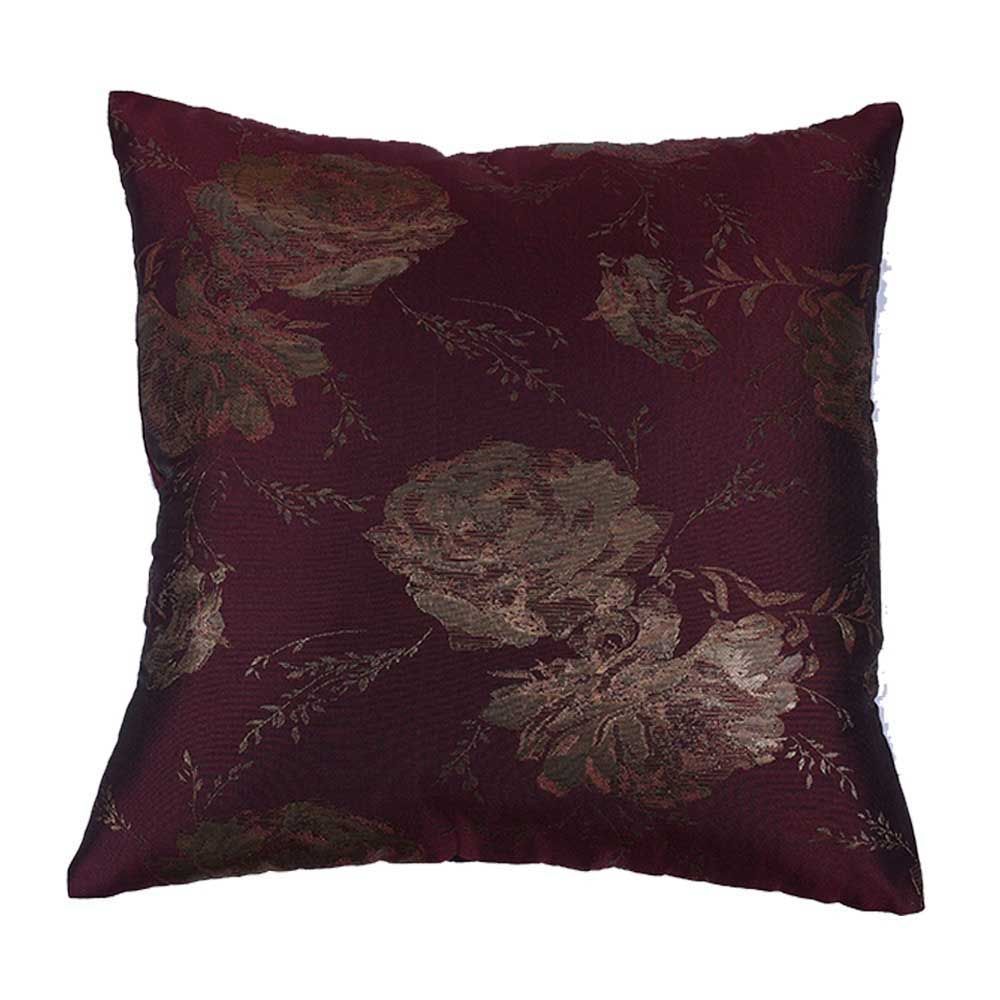 BYFT - Golden Rose Decorative Cushion Cover - Burgundy - 2pcs