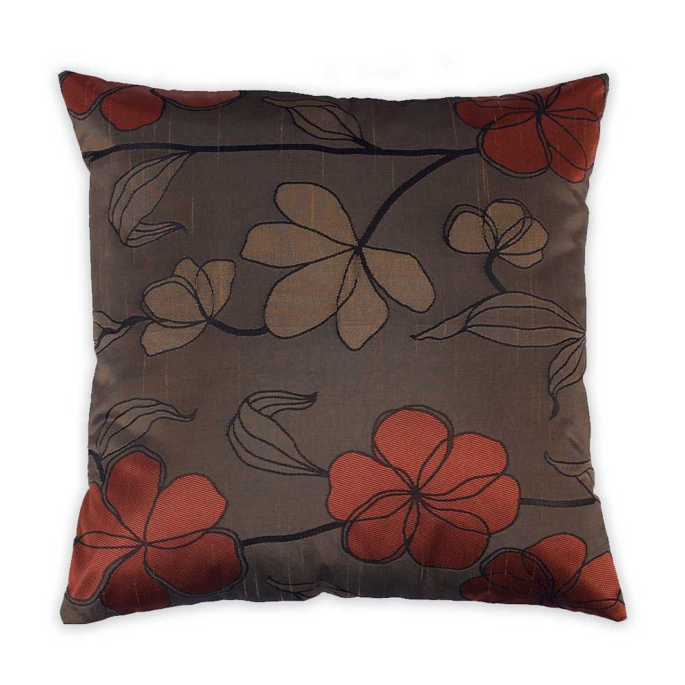 BYFT - Blossom Decorative Cushion Cover - Coffee Brown - 2pcs