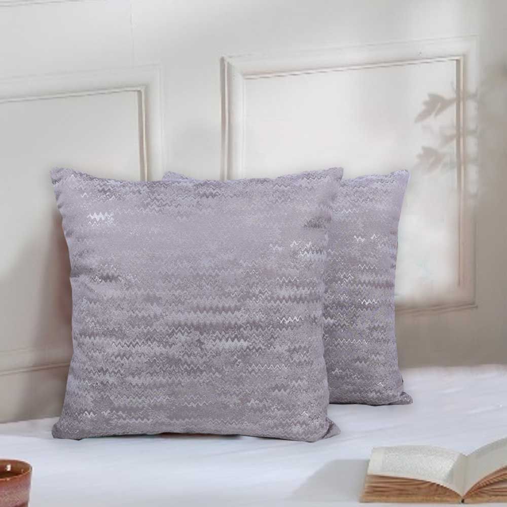 BYFT - Wave Decorative Cushion Cover - Grey - 2pcs