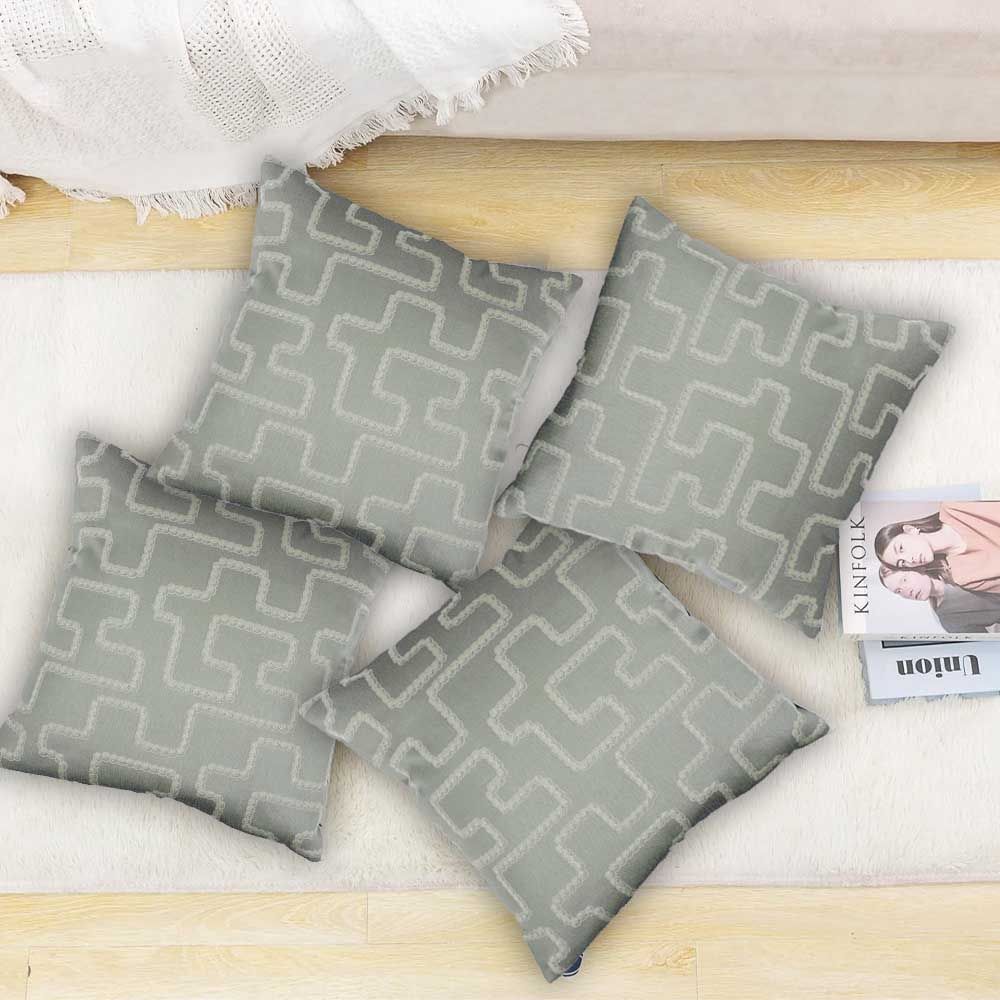 BYFT - Maze Decorative Cushion Cover - Green - 2pcs