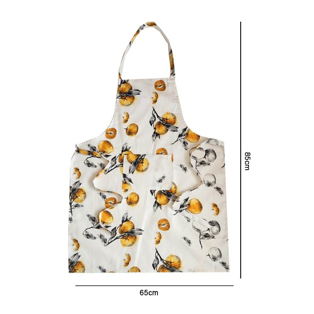 BYFT - Orchard Grove Of Oranges Kitchen Apron - White/Orange