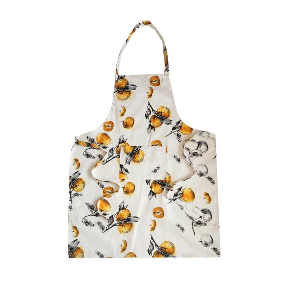 BYFT - Orchard Grove Of Oranges Kitchen Apron - White/Orange