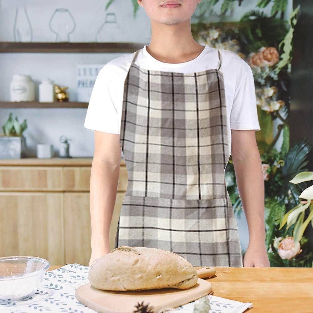 BYFT - Orchard Checkered Kitchen Apron - Light Grey/Black