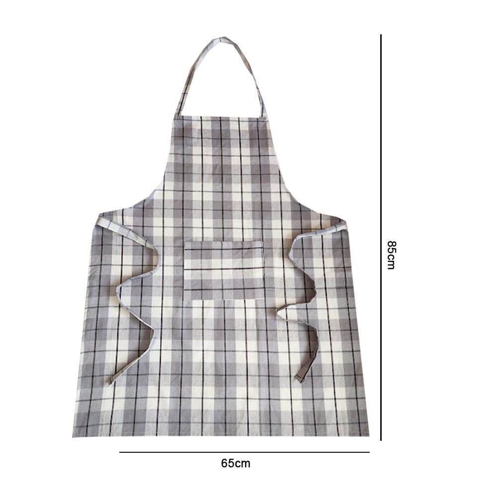 BYFT - Orchard Checkered Kitchen Apron - Light Grey/Black