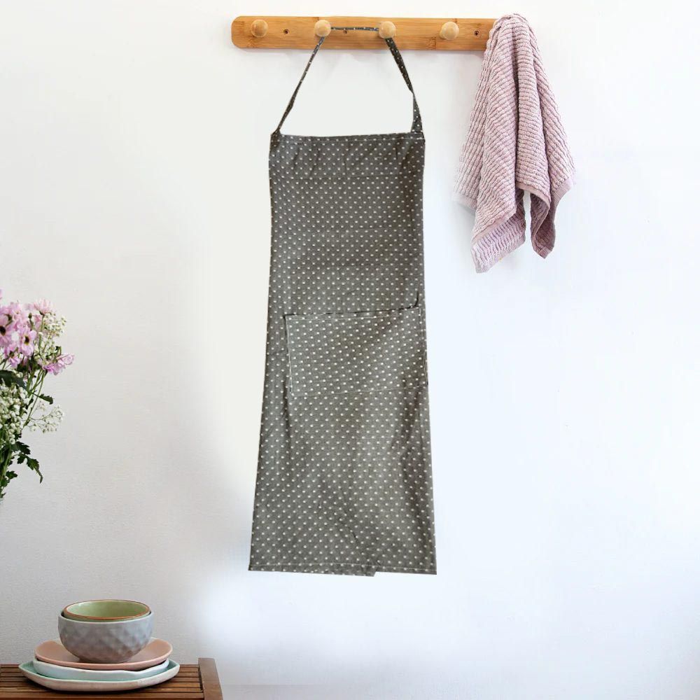 BYFT - Orchard Polka Dot Kitchen Apron - Grey/White