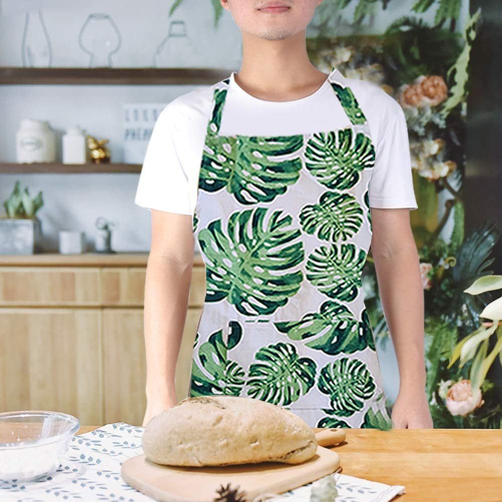 BYFT - Orchard Monstera Leaves Printed Kitchen Apron - Green