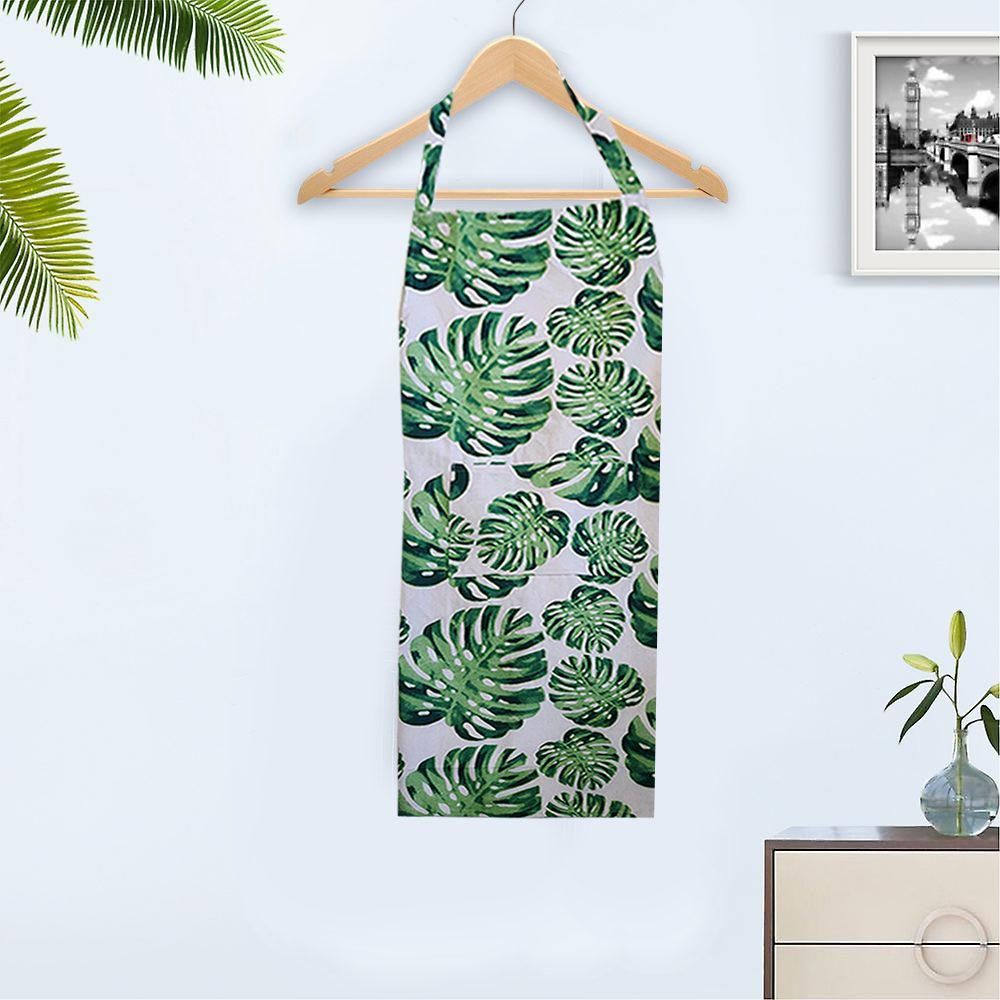 BYFT - Orchard Monstera Leaves Printed Kitchen Apron - Green