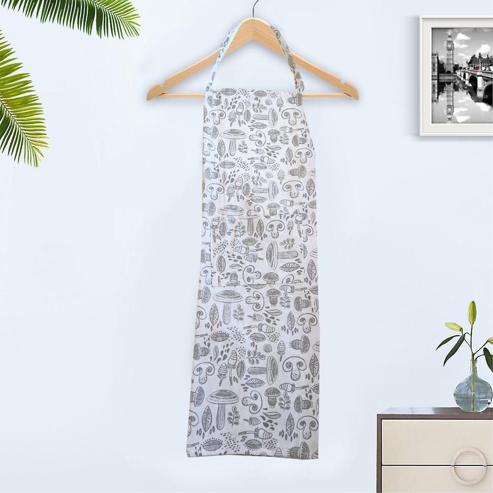 BYFT - Orchard Mushrooms Printed Kitchen Apron - Grey