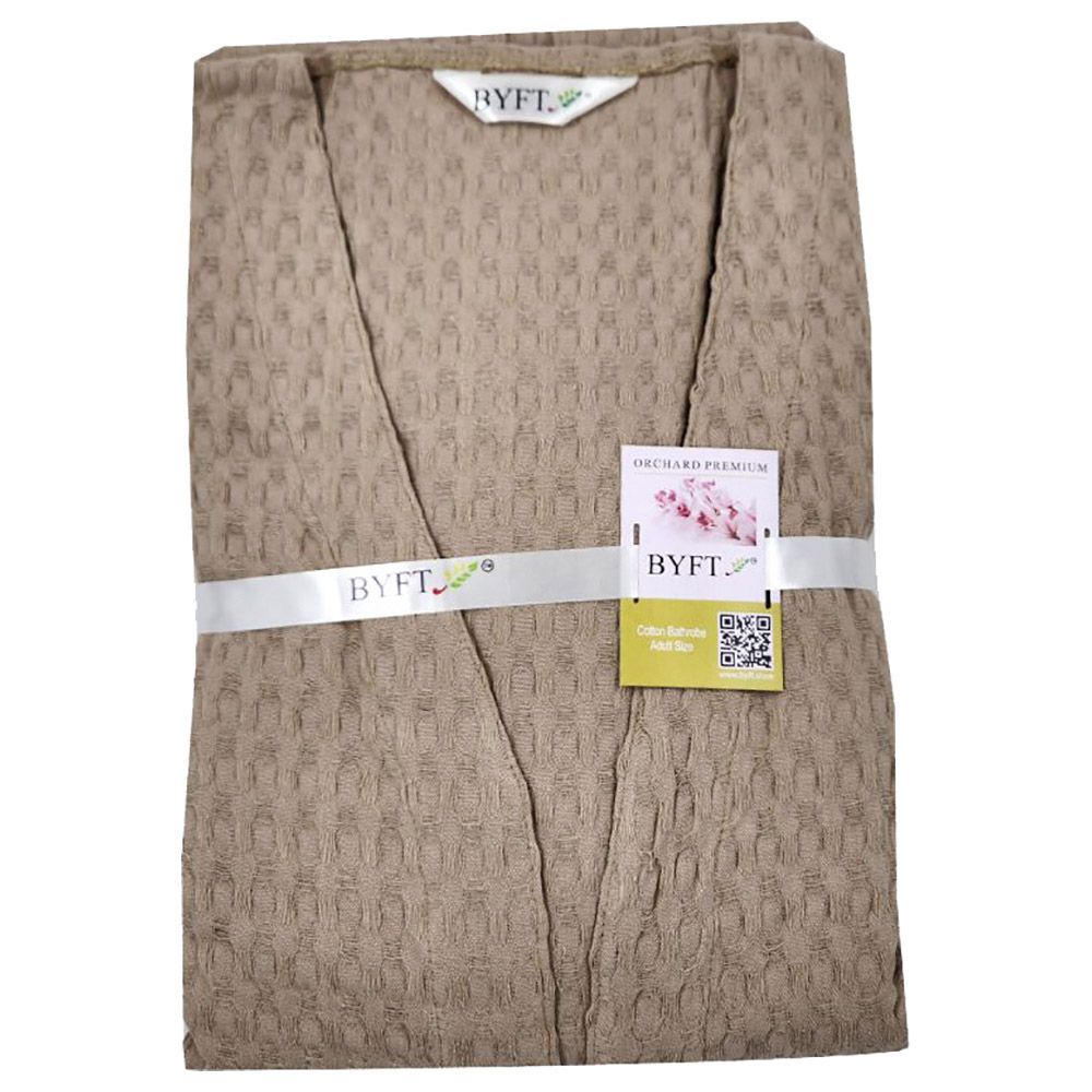 Byft - Orchard Heavy Waffle Adult Bathrobe - Light Beige