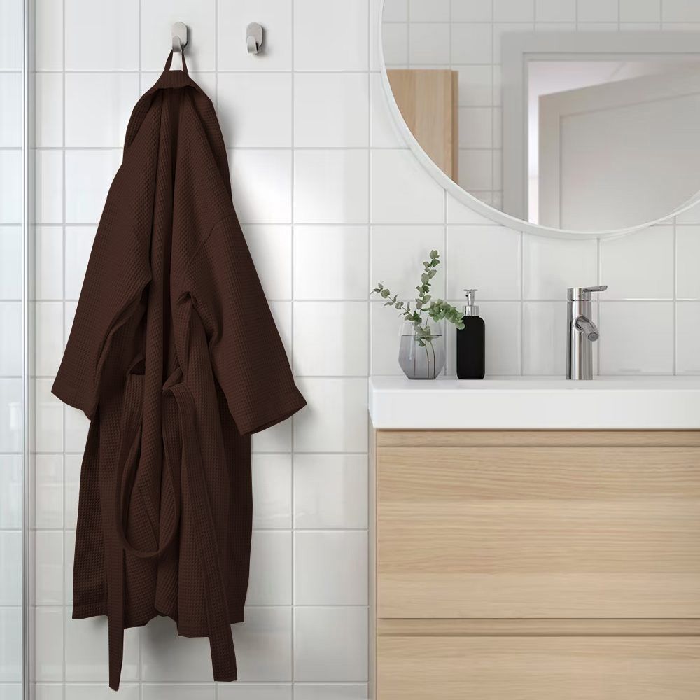 Byft - Orchard Heavy Waffle Adult Bathrobe - Dark Brown