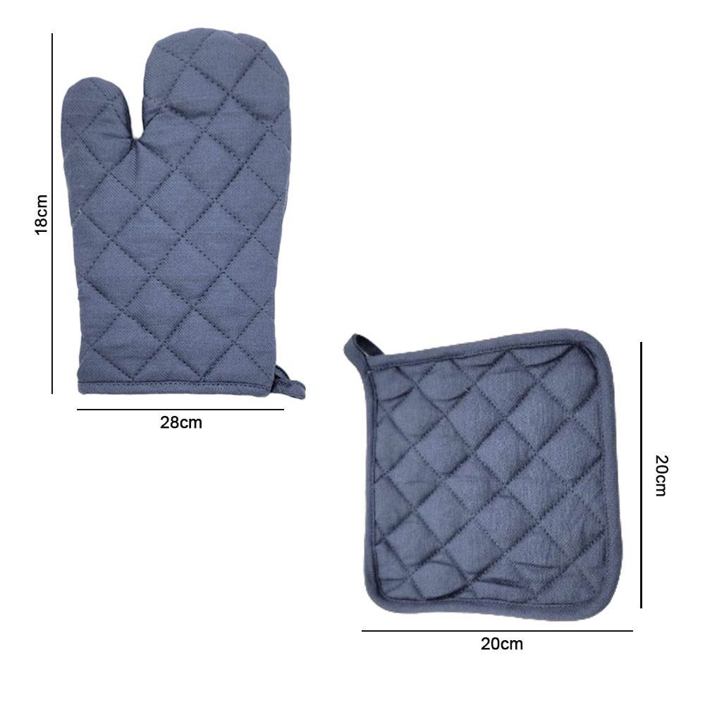 BYFT - Orchard Glove And Pot Holder - Denim Blue - 2pcs