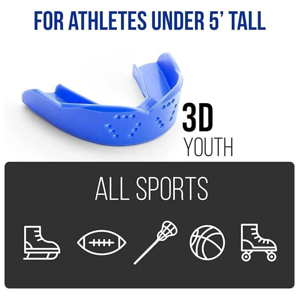 Sisu - 3D Youth Oral Care Mouthguard - Electric Blue - 2 mm