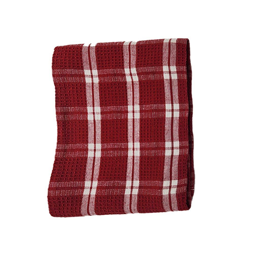 BYFT - Orchard Heavy Waffle Kitchen Towel - Red/White - 6pcs