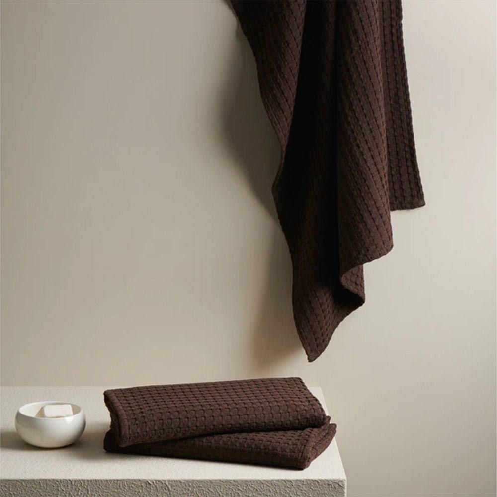 BYFT - Orchard Heavy Waffle Bath Towel - Dark Brown - 2pcs