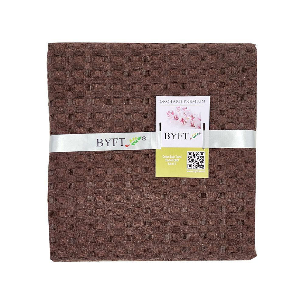 BYFT - Orchard Heavy Waffle Bath Towel - Dark Brown - 2pcs