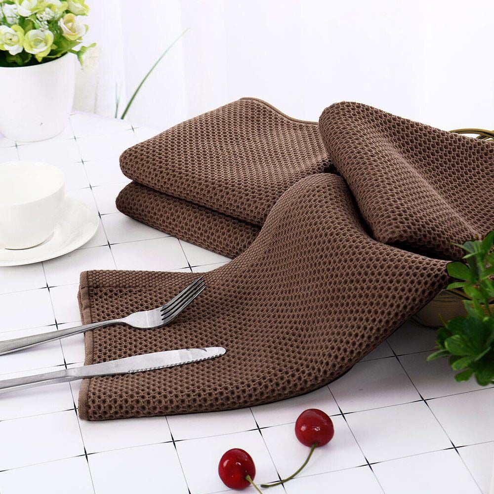 BYFT - Orchard Heavy Waffle Bath Towel - Dark Brown - 2pcs