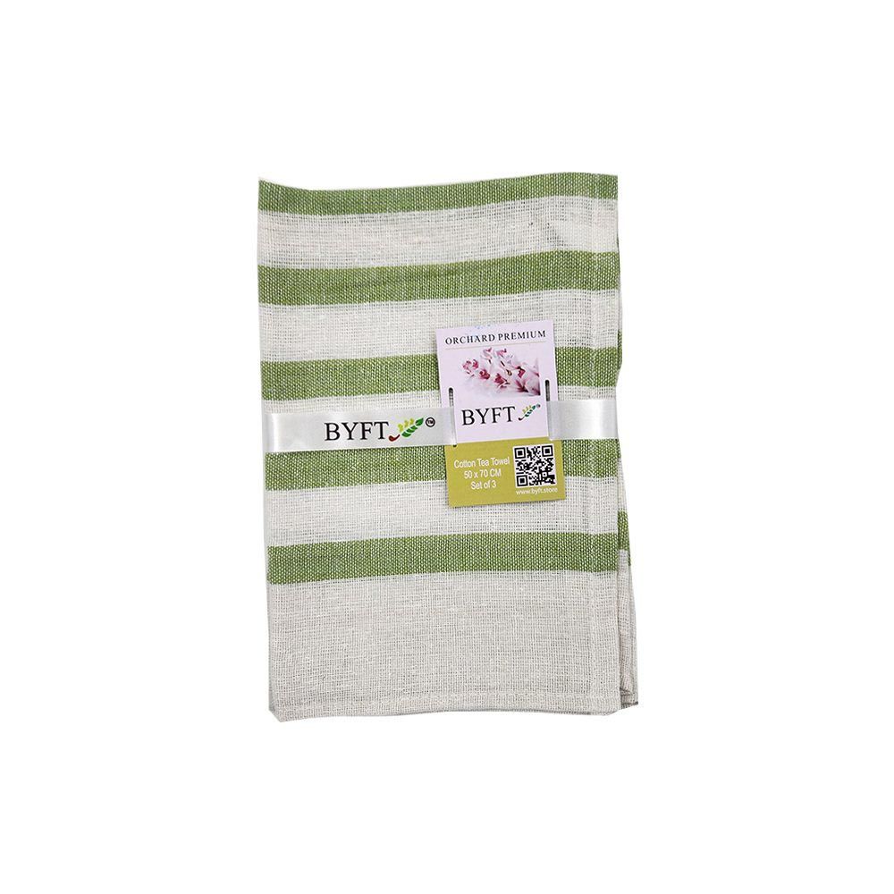 BYFT - Orchard Multi Checkered Tea Towel - Green/White - 3pcs