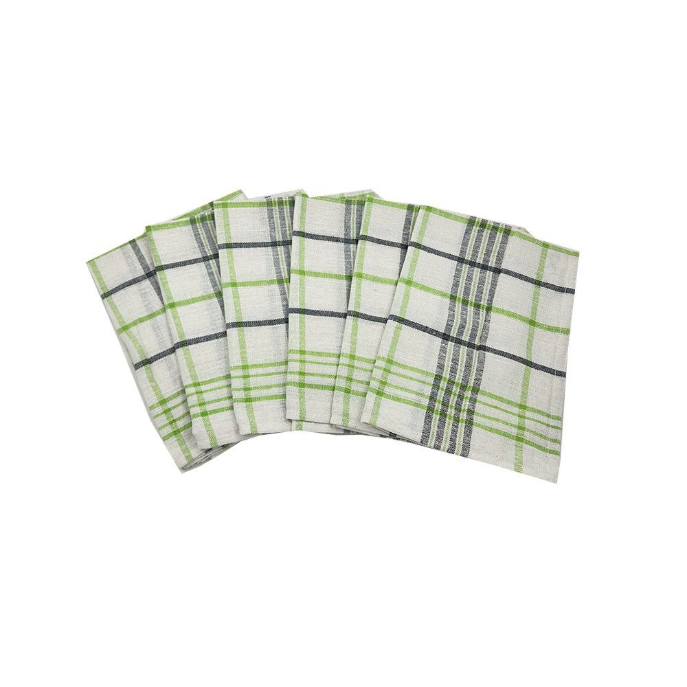 BYFT - Orchard Multi Checkered Tea Towel - Green/White - 6pcs