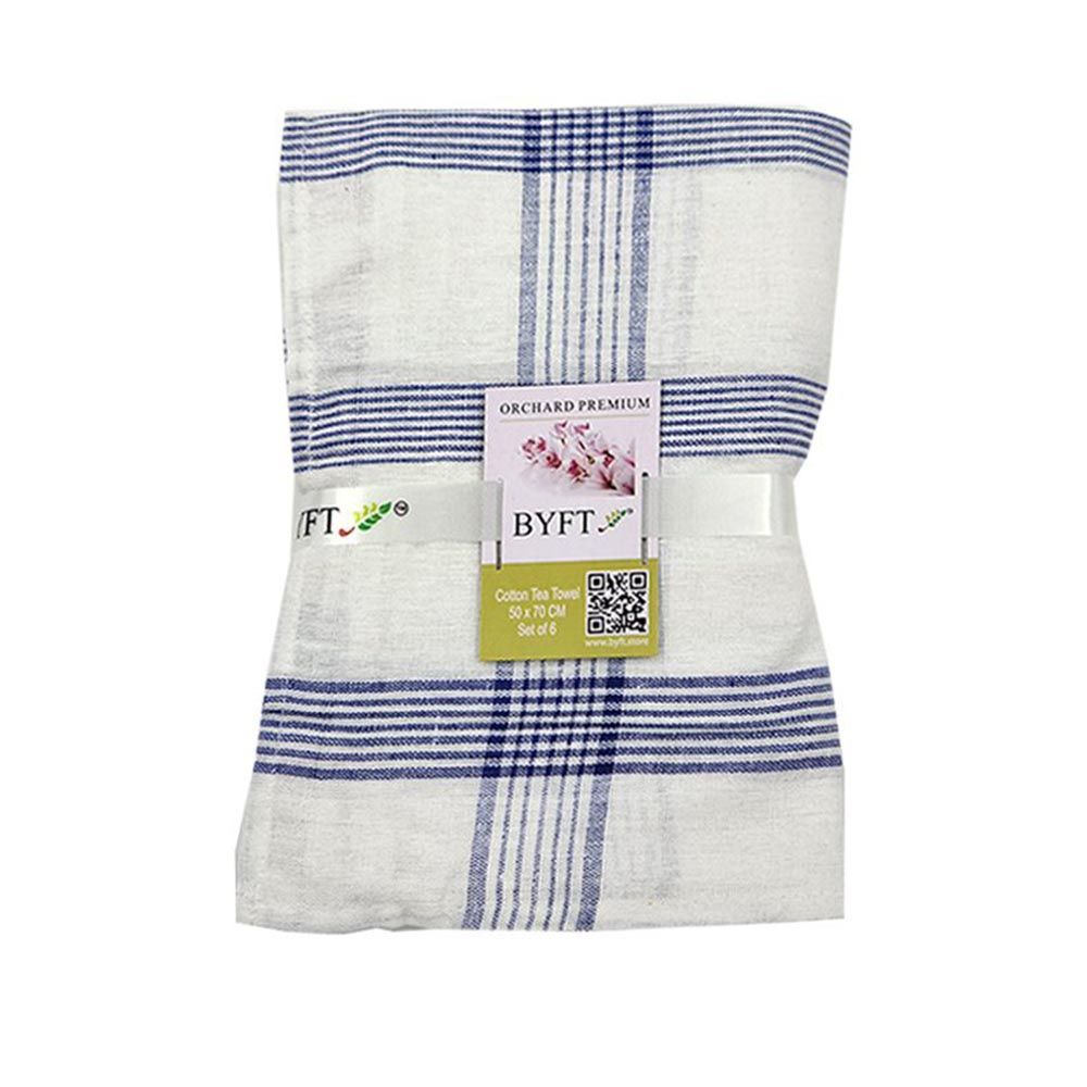 BYFT - Orchard Multi Checkered Tea Towel - Pink/Blue - 6pcs