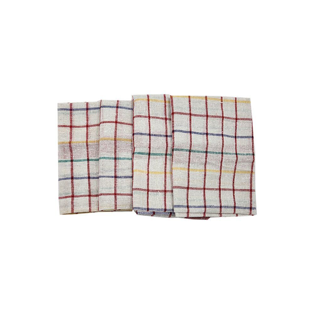 BYFT - Orchard Multi Checkered Tea Towel - Red/White - 4pcs