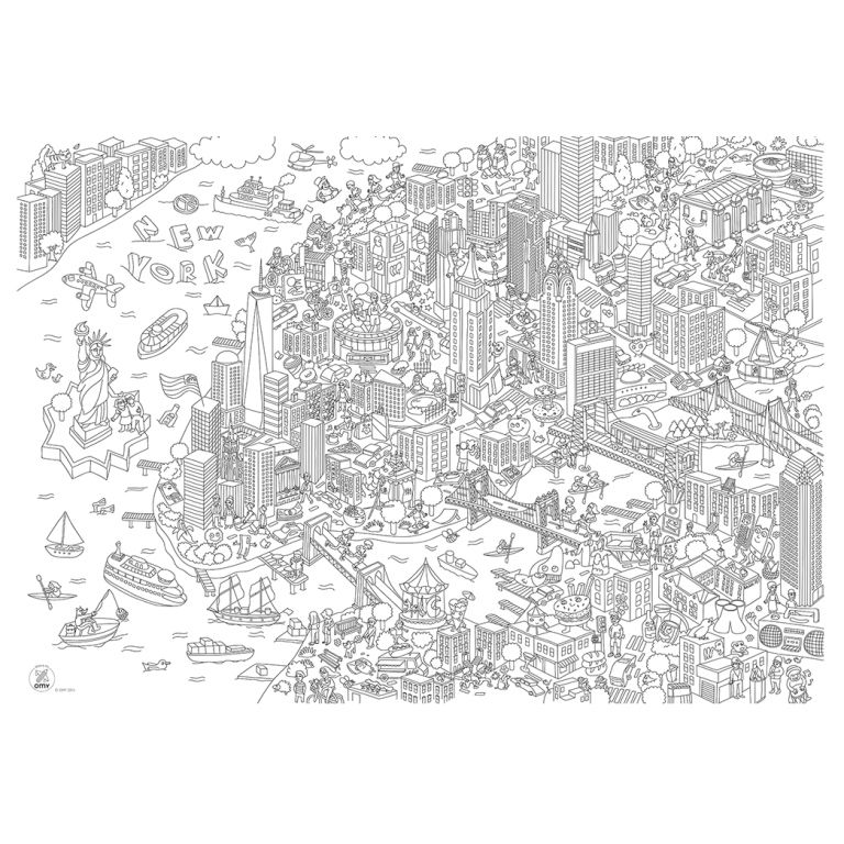 Omy, Large Coloring Poster - New York