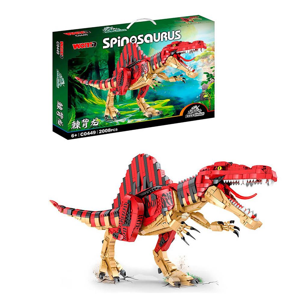 Woma - Spinosaurus Dinosaur Building Blocks - Red - 2008 Pcs