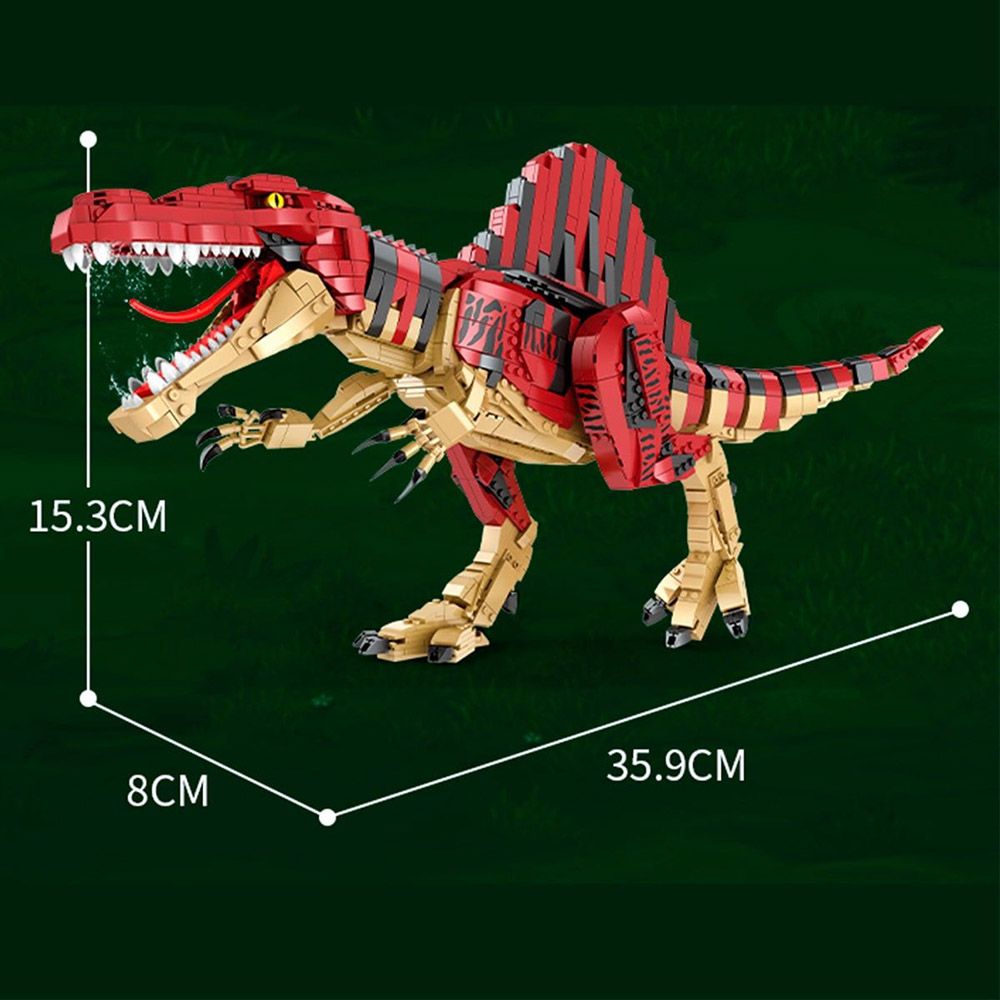 Woma - Spinosaurus Dinosaur Building Blocks - Red - 2008 Pcs