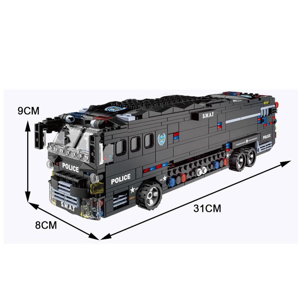 Woma - Combat Bus Building Blocks Set - Black - Swat - 1011 Pcs