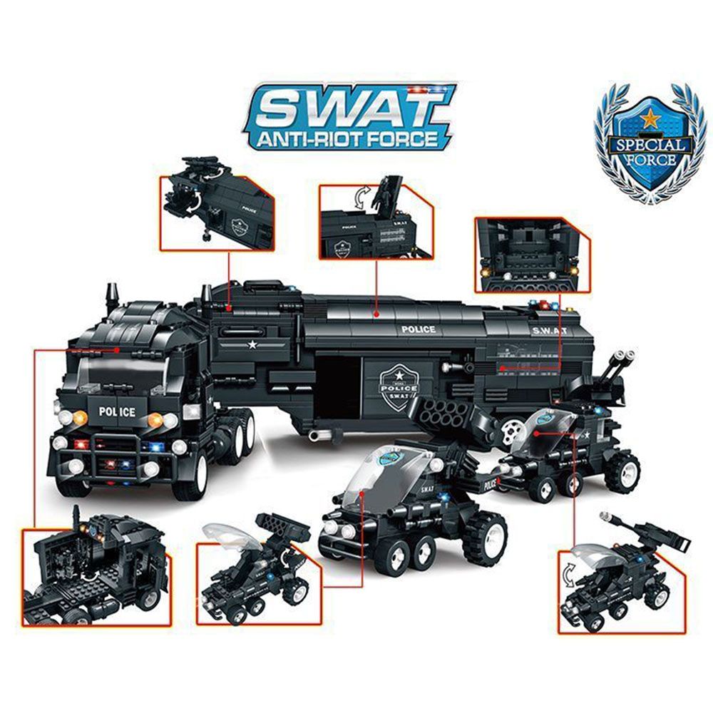 Woma - Operational Command Vehicle Building Blocks - Swat - 1410 Pcs