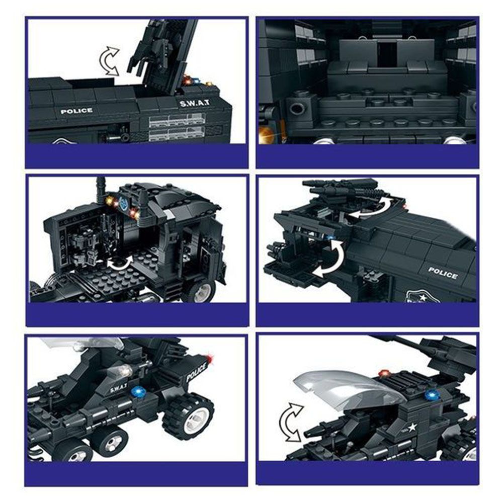 Woma - Operational Command Vehicle Building Blocks - Swat - 1410 Pcs