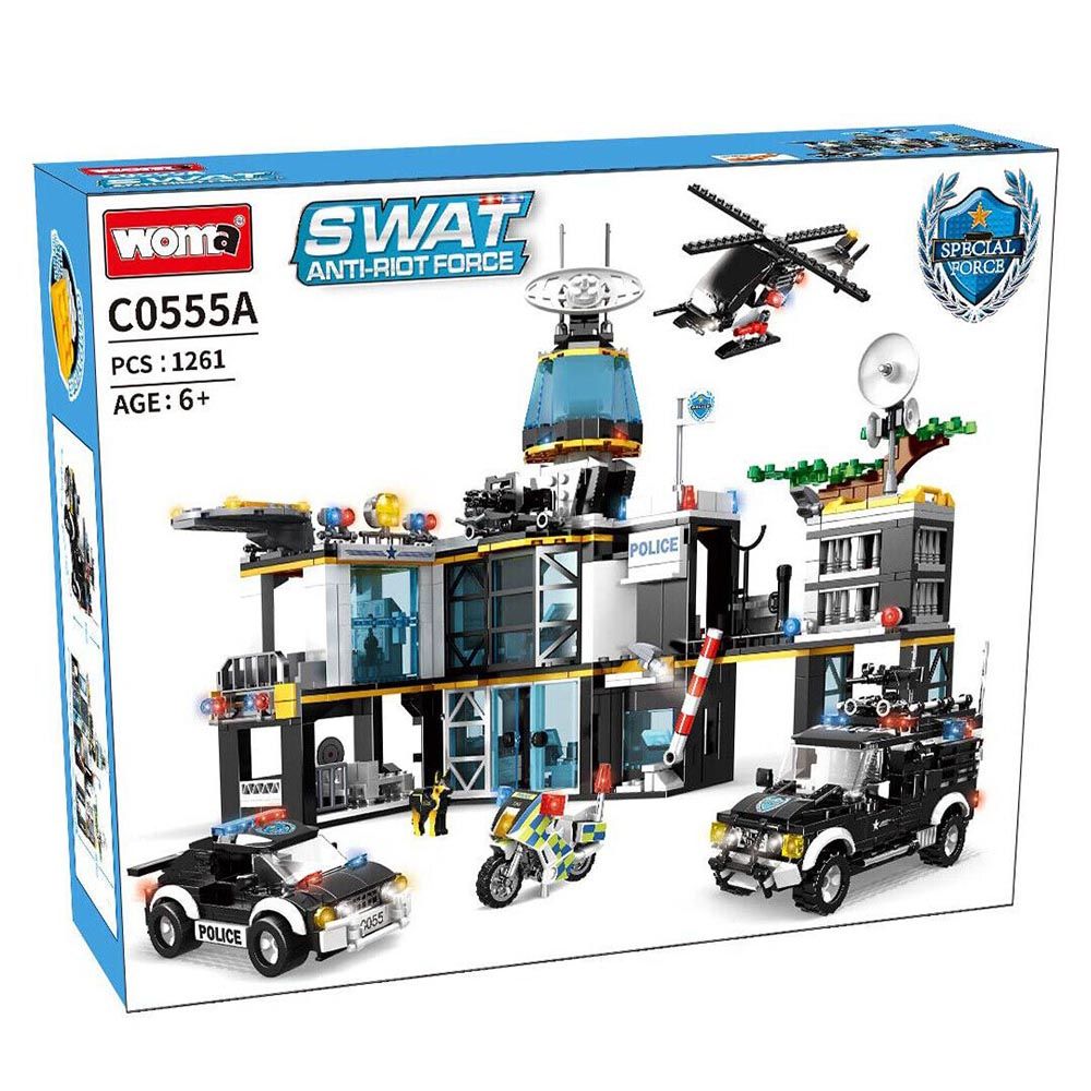 Woma - Suburban Police Station Building Blocks - Swat - 1261 Pcs