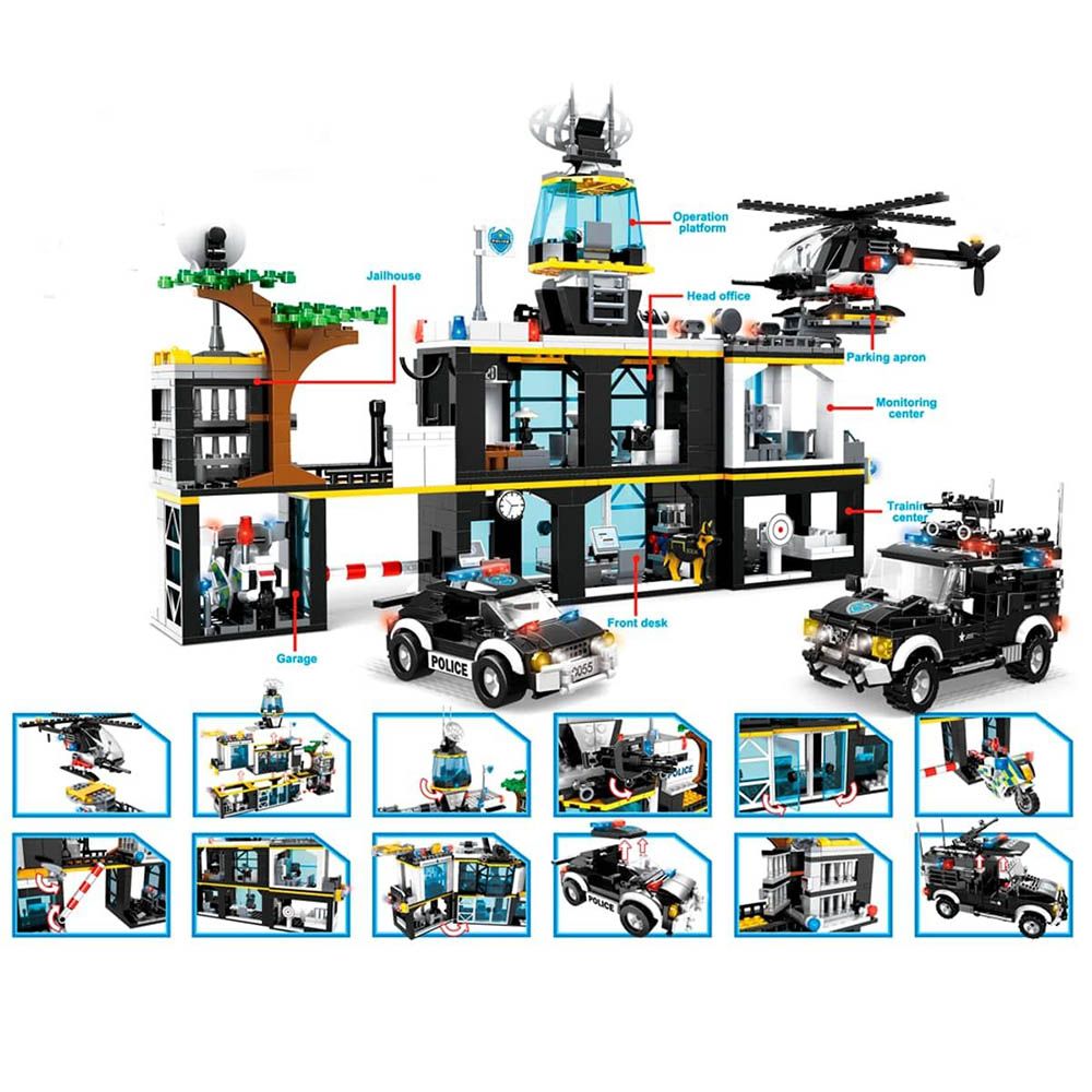 Woma - Suburban Police Station Building Blocks - Swat - 1261 Pcs