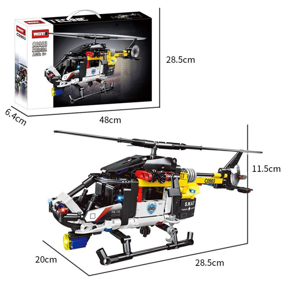 Woma - Helicopter Building Blocks Set - Technical - 384 Pcs