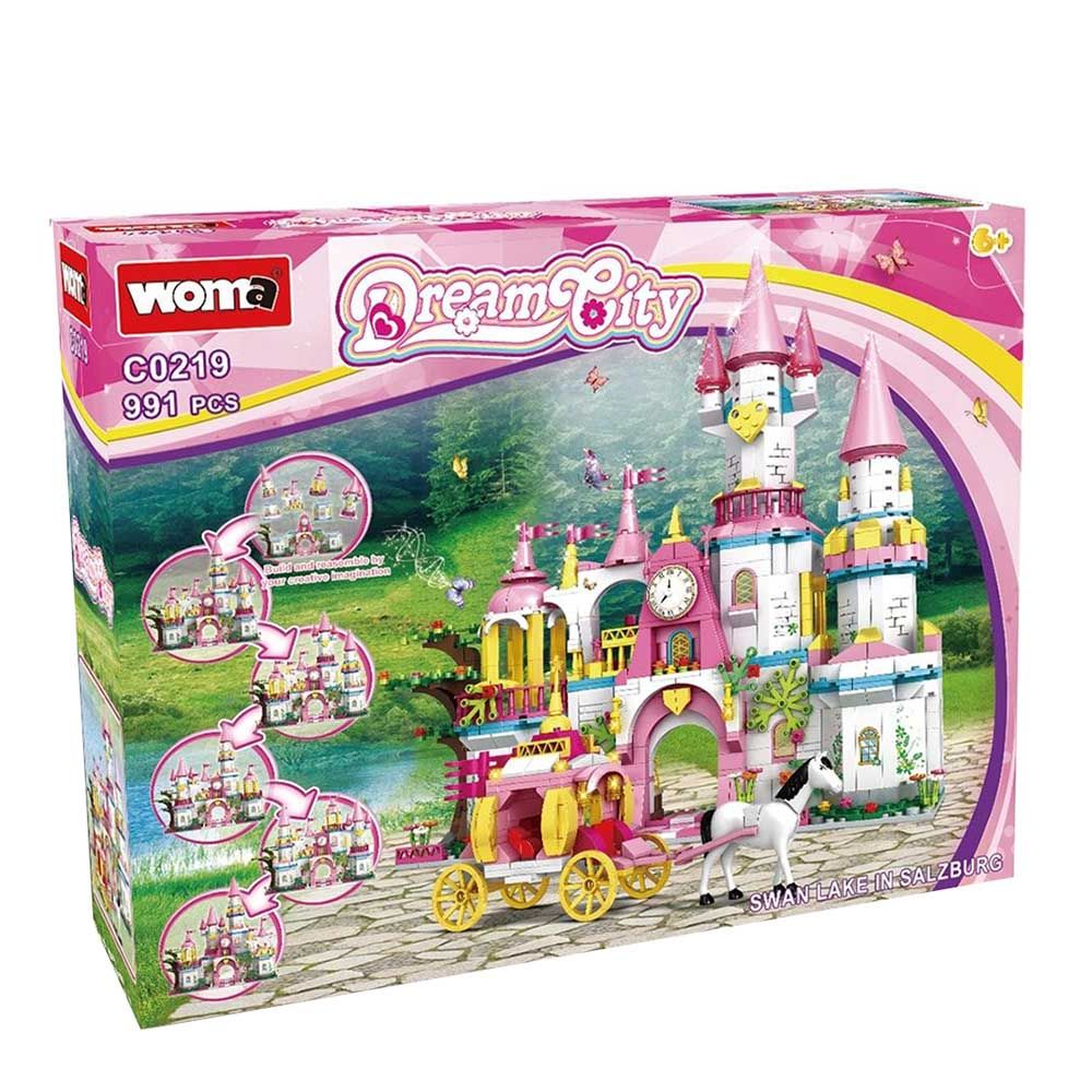 Woma - Swan Lake Castle Building Blocks Set - Dream City - 991 Pcs