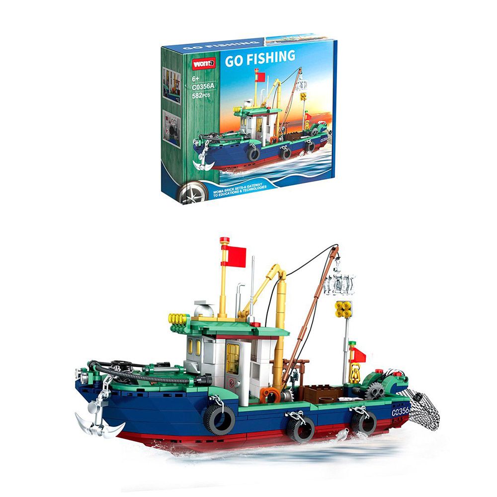 Woma - Fishing Boat Building Blocks Set - 582 Pcs