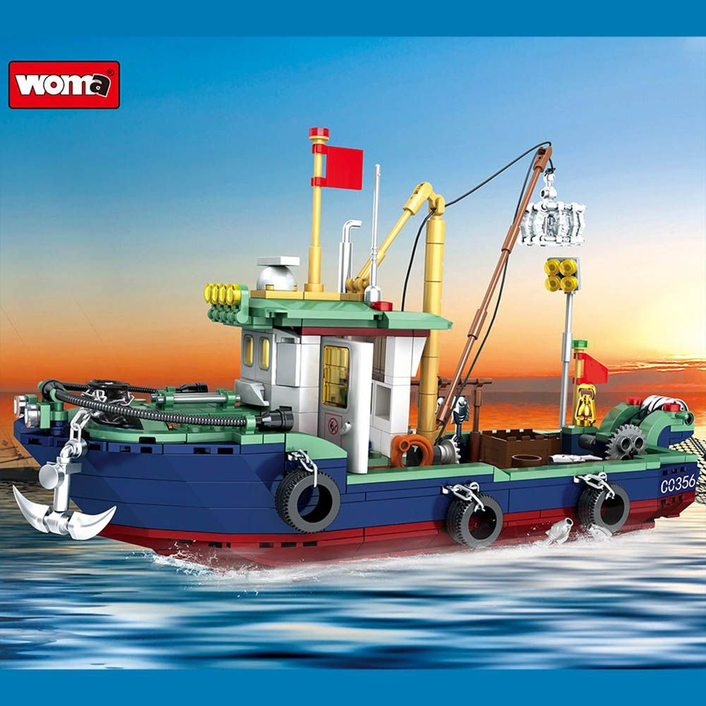 Woma - Fishing Boat Building Blocks Set - 582 Pcs