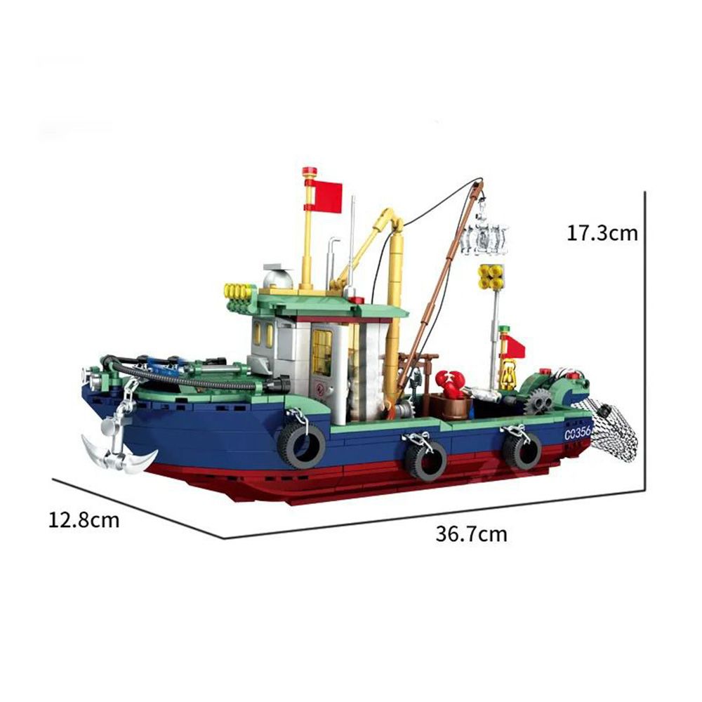 Woma - Fishing Boat Building Blocks Set - 582 Pcs