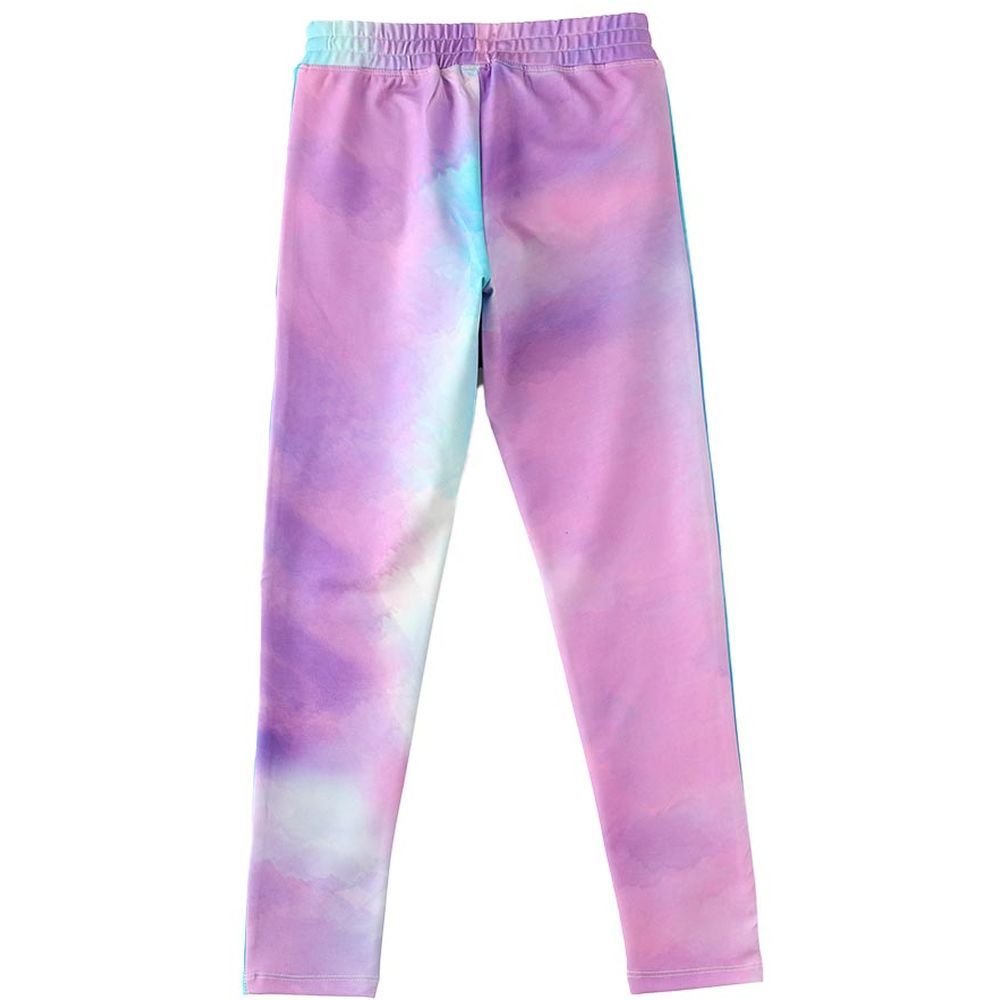 Jelliene - Girl's Knit Legging w/ Tie-Dye Print - Purple/Blue