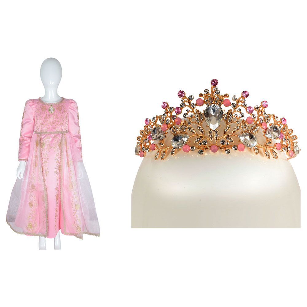 Party Centre - Disney Golden Princess Aurora Costume With Headpiece