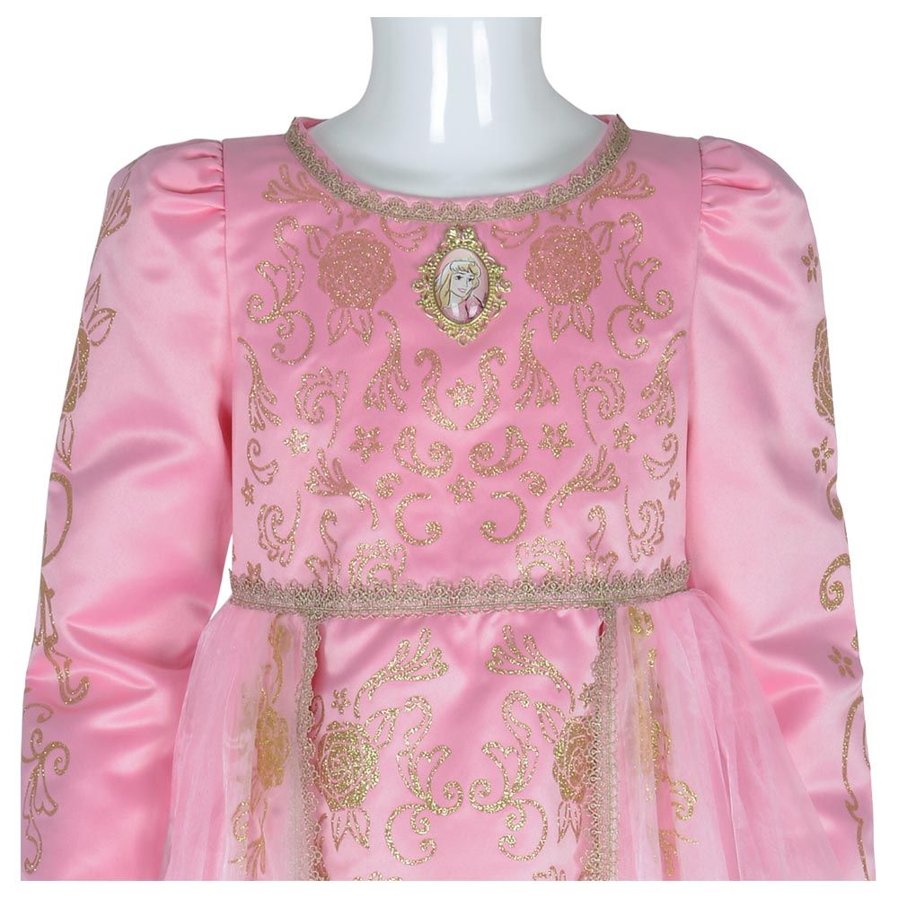 Party Centre - Disney Golden Princess Aurora Costume With Headpiece