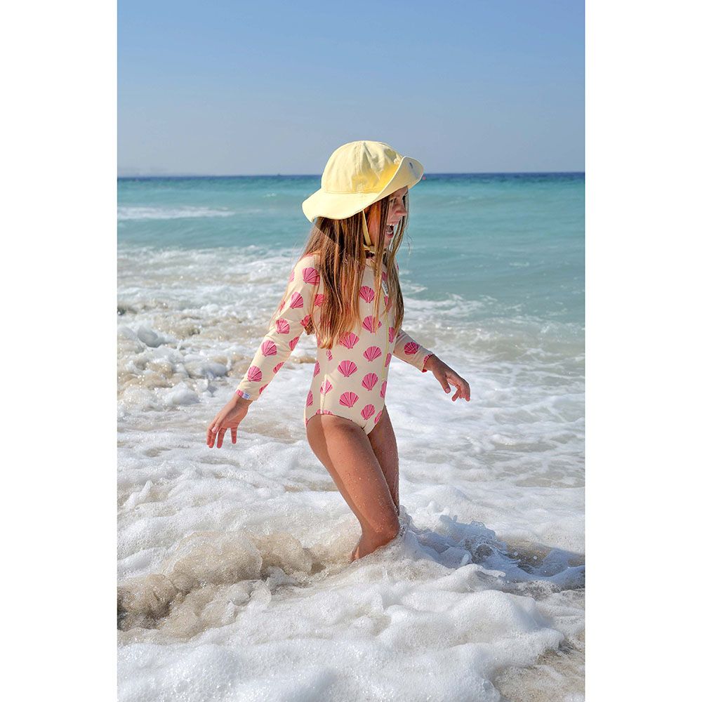 Badawii Beachwear - Girl Swimsuit Beach Shells - Sunny Yellow