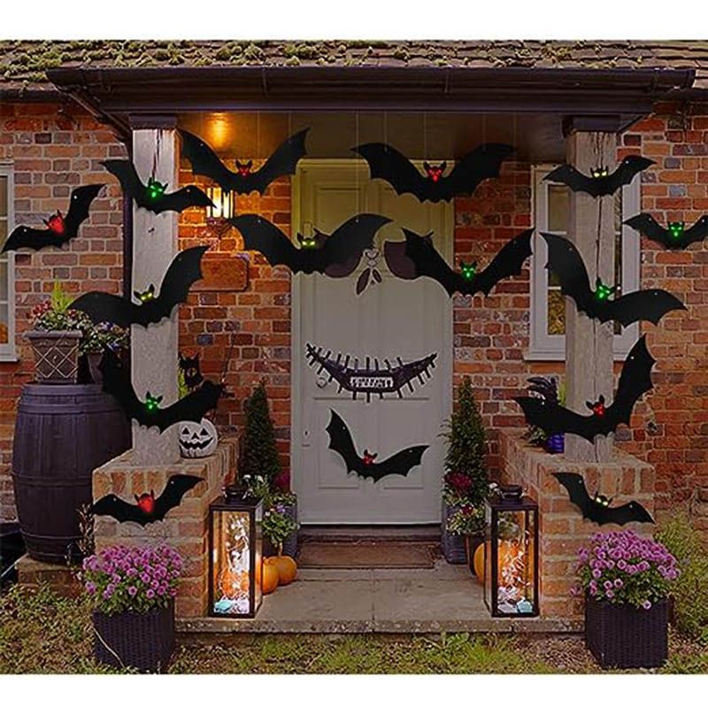 Brain Giggles - Halloween Spooky Hanging Bat Decoration - 15pcs