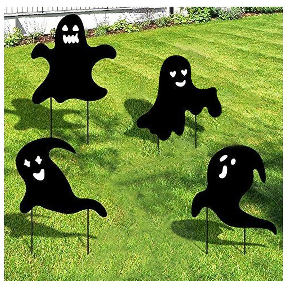 Brain Giggles - Halloween Yard Decoration Ghost Signs - 4pcs