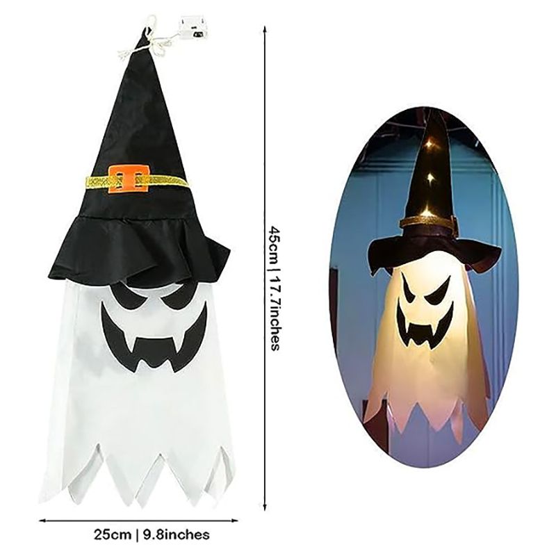 Brain Giggles - Halloween Decoration LED Hanging Ghost - 3pcs