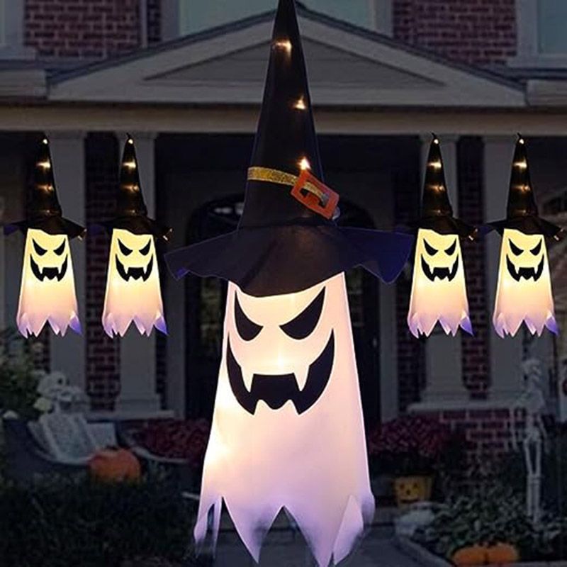 Brain Giggles - Halloween Decoration LED Hanging Ghost - 3pcs