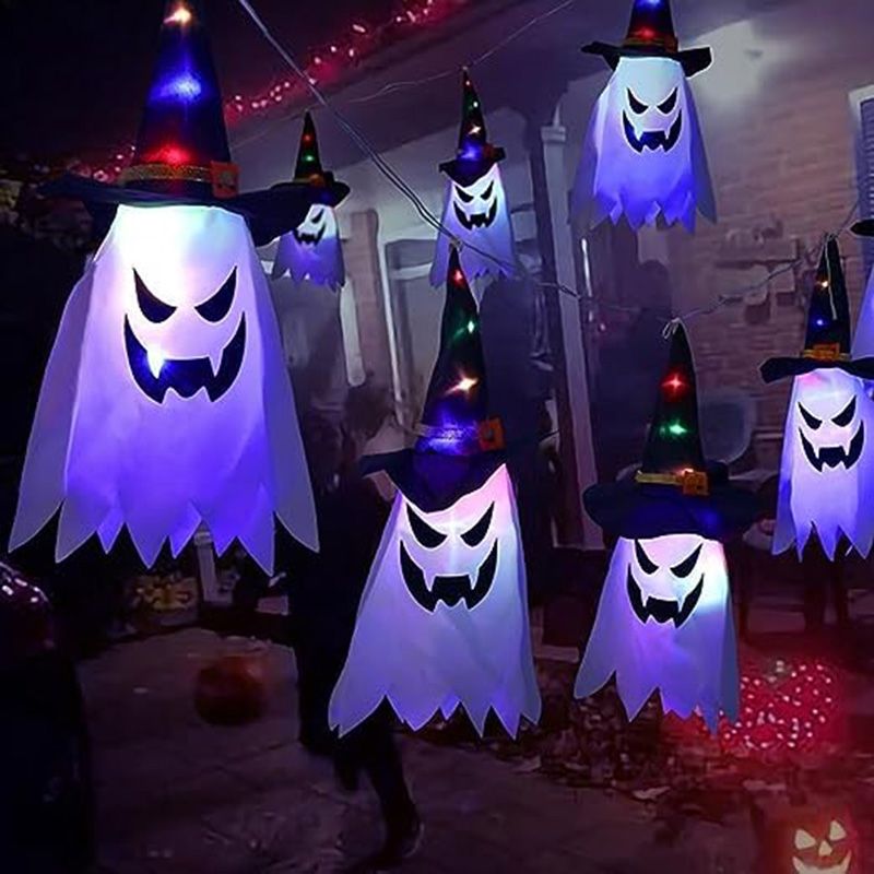 Brain Giggles - Halloween Decoration LED Hanging Ghost - 3pcs