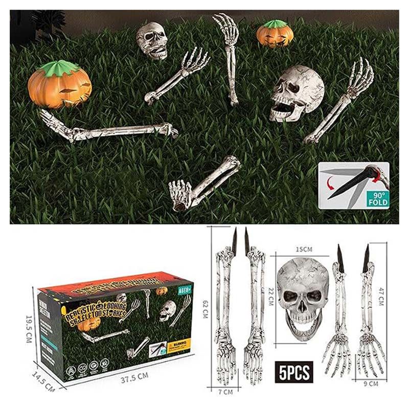 Brain Giggles - Halloween Outdoor Scary Skeleton Props - 5pcs