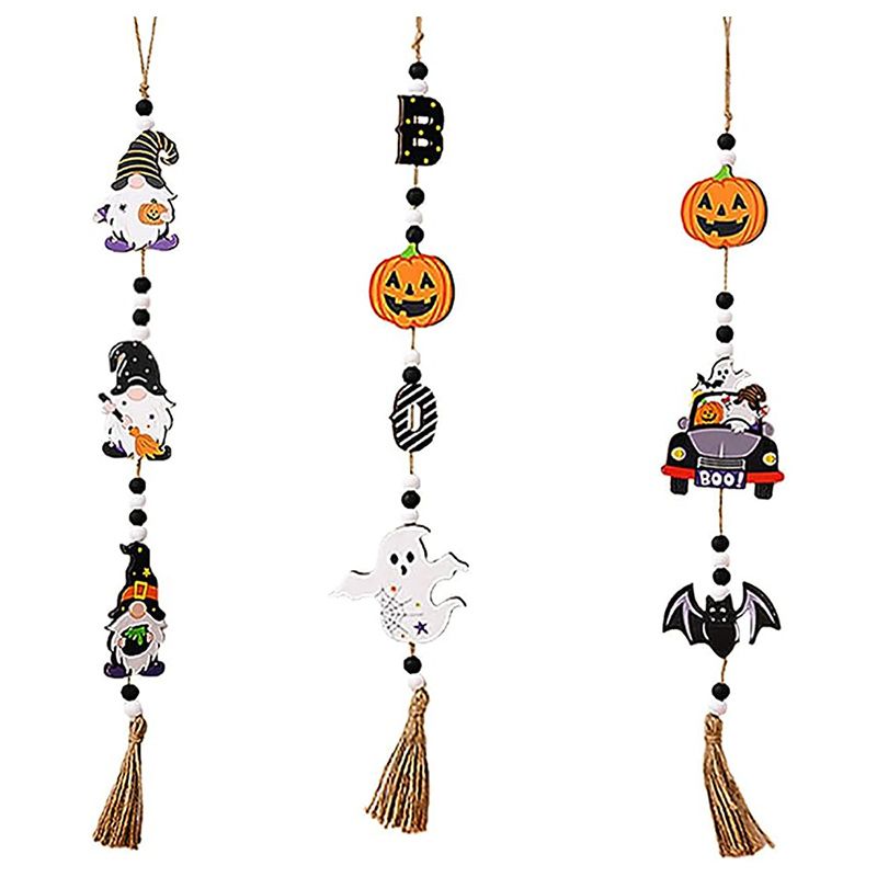 Brain Giggles - Halloween Wooden Beads Hanging Ornament - 3pcs